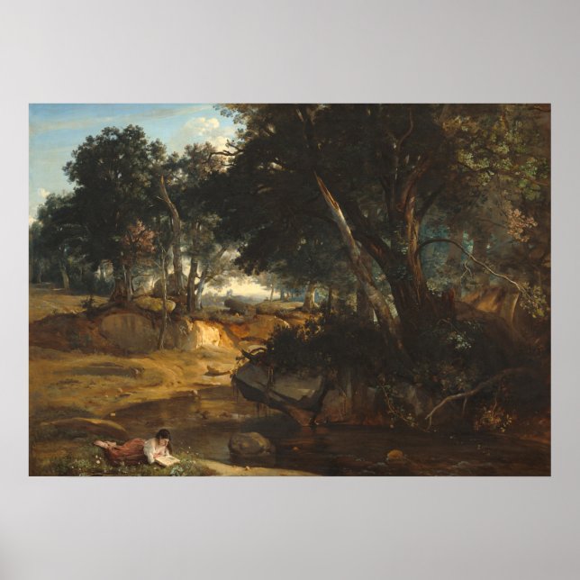 Affiche Fontainebleau - Jean-Baptiste - Corot Fine Art Pos (Devant)