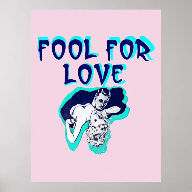 Affiche Fool For Love Romance couple amoureux art rétro (Devant)