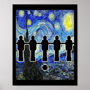 Affiche Foosll Nuit Étoilée Baby-Foot Van Gogh Drôle 