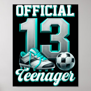 Affiche Foot 13 Ans Garçon Anniversaire Treize Adolescent