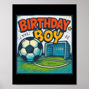 Affiche Foot Anniversaire-garçon Footbyll But Enfants Fête