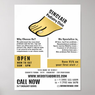Affiche Foot Design, Clinique Podiatriaire, Podiatriste