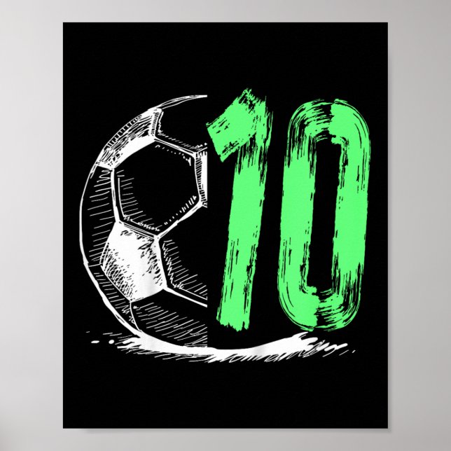 Affiche Football 10 Ans Garçon Fête d'anniversaire (Devant)