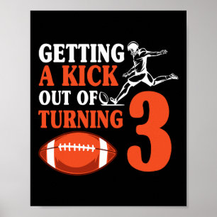 Affiche Football 3e Anniversaire Fête Kick Team Joueur Spo