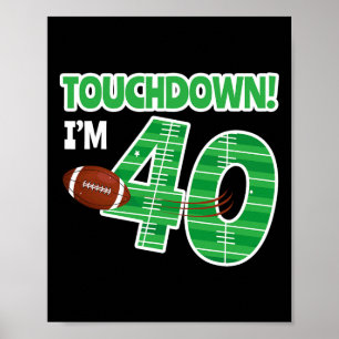 Affiche Football 40e Anniversaire Joueur Jeu Lover Thé