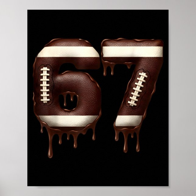 Affiche Football 67 Drôle Six Sept 6 7 Meme  (Devant)