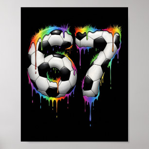 Affiche Football 67 Six Seven Drôle Gen Alpha Meme Arc-en-