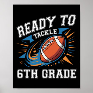 Affiche Football 6e Sixième année Premier jour d'école Ret