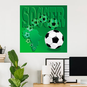 Affiche Football Afrique Vert Gras Football