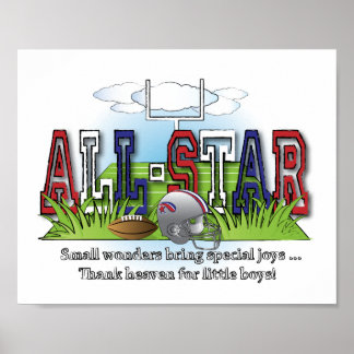 Affiche Football All-Star Boys Room Wall Art