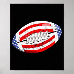 Affiche Football Américain Drapeau Américain 4 Juillet Enf