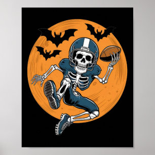 Affiche Football américain squelette Halloween Imaginaire 