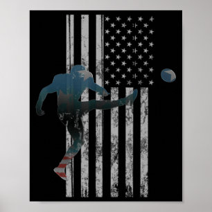 Affiche Football American Flag USA Team Cadeau Kicker