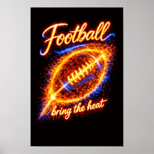 Affiche Football Apporte la Chaleur Design Sportif Balle F