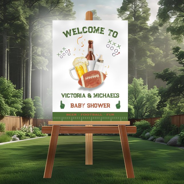 Affiche Football Baby shower Tailgate couples Jour (Créateur téléchargé)