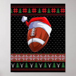 Affiche Football Ball Santa Hat Christmas Fun Ball Père No