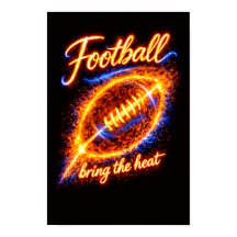 Football Bring the Heat Fiery Ball Sports Design |