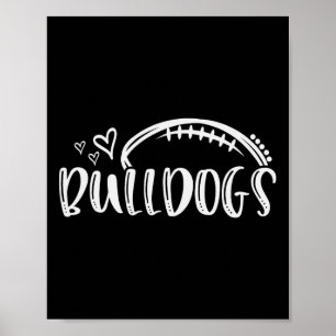 Affiche Football Bulldogs École Ventilateur sportif Esprit