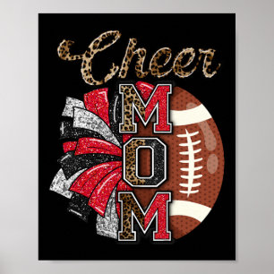 Affiche Football Cheval Maman Rouge Black Pom Leopard