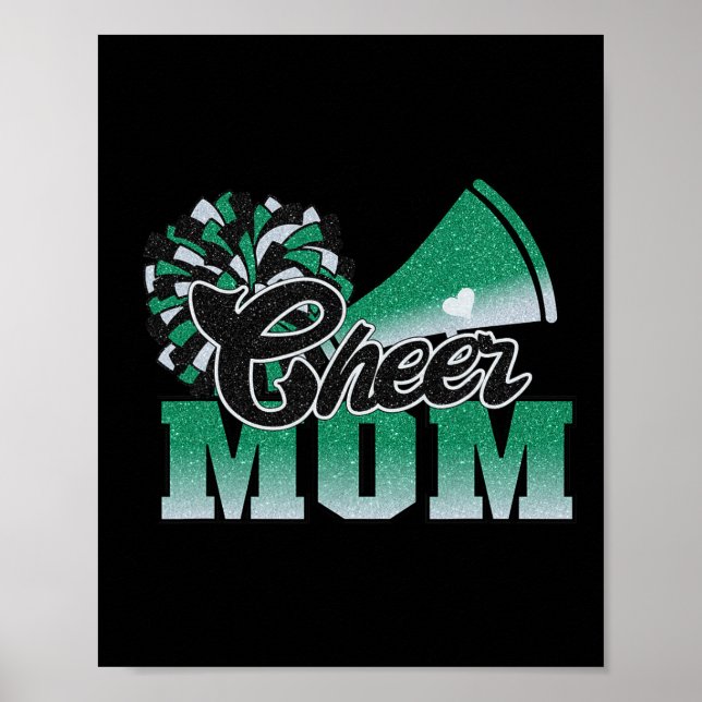 Affiche Football Cheval Maman Vert Blanc Noir Pom Leopard (Devant)
