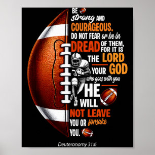 Affiche Football chrétien Deutéronome 31 6 Bible Chrétien