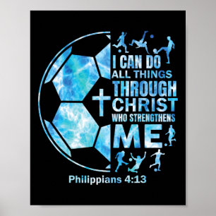 Affiche Football chrétien foi religieuse femmes enfants Ch