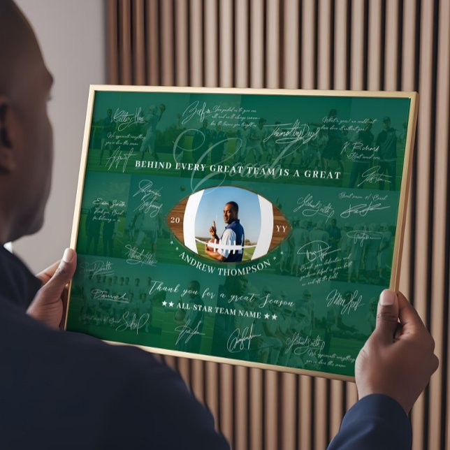 Affiche Football Coach Appreciation Collage Team Signature (Football Coach Appreciation Collage Team Signature Poster)