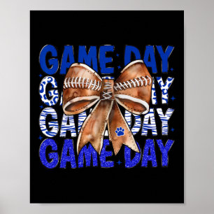 Affiche Football Coquette Bow Blue Buldogs Jour Femmes