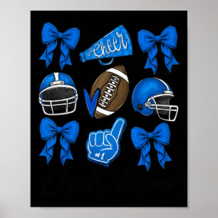 Affiche Football Coquette Bow Cheval Maman Blue