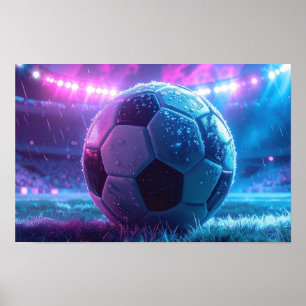 Affiche Football dans l'arène de stade conditions météorol
