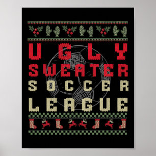 Affiche Football de Noël laid – T-shirt drôle à pull laid