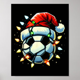 Affiche Football de Noël Xmas Santa Amoureux de Football H