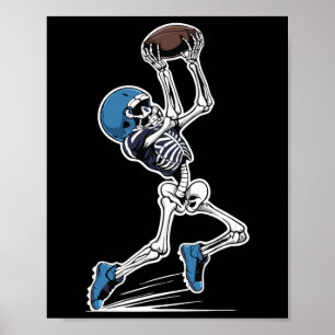 Affiche Football de squelette Halloween hommes garçons fem