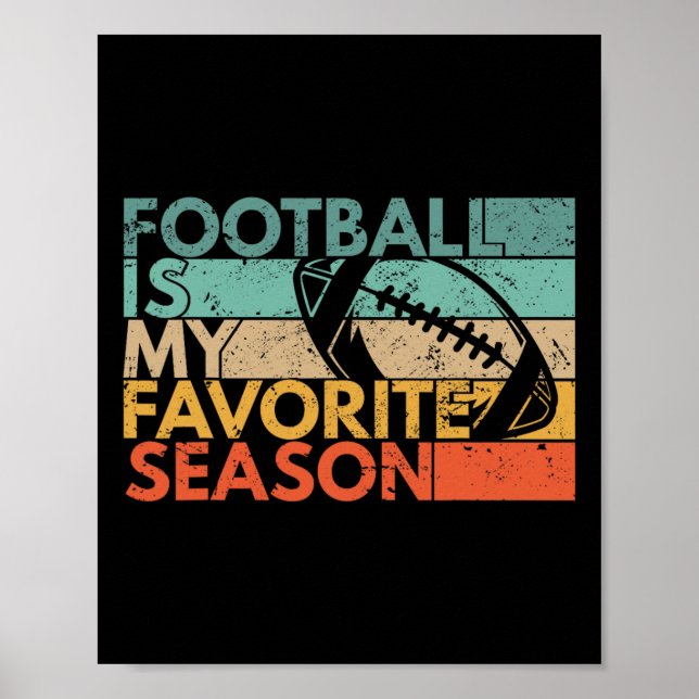 Affiche Football Est Ma Saison Préférée Football Vintage R (Devant)