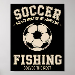 Affiche Football et pêche Les solveurs de problèmes ultime