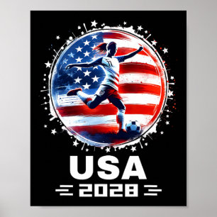 Affiche Football Féminin Vêtements de Football Drapeau Amé