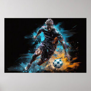Affiche Football Football Action Sport Peinture Art Abstra