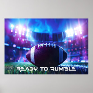 AFFICHE FOOTBALL - FOOTBALL AMÉRICAIN - PRÊT À RUMBLE