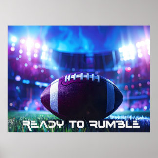 AFFICHE FOOTBALL - FOOTBALL AMÉRICAIN - PRÊT À RUMBLER