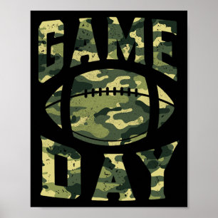 Affiche Football Gameday Jour de match Camo Drapeau Patrio