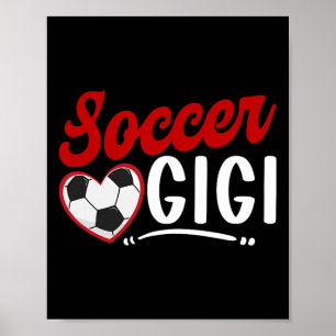 Affiche Football Gigi Cœur Grand-mère Gigi d'un footballeu