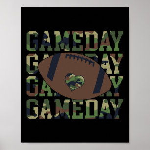 Affiche Football Jeu Jeu Jour Camo Drapeau Patriotique Usa