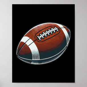 Affiche Football - Joueur Fan Jeu Quartier-back Runni