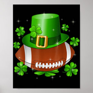 Affiche Football Jour de la Saint Patrick Leprechaun Shamr