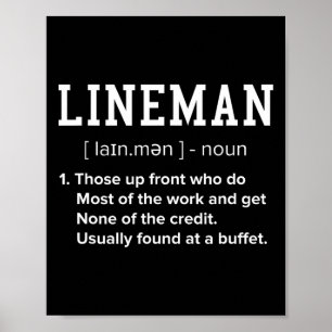 Affiche Football Lineman Définition Drôle Offensive Linema