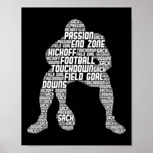Affiche Football Lineman Football Américain Homme Enfants 