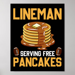 Affiche Football Lineman Servant Des Pancakes Daily Offens