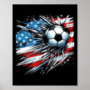 Affiche Football Ll 4 Juillet Garçons Drapeau Américain Pa