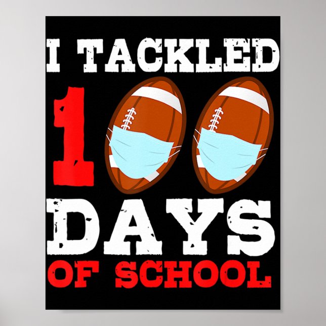Affiche Football Masks Fun 100 Days of School Teacher Boy  (Devant)