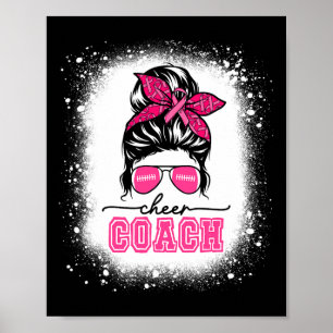 Affiche Football Messy Bun Maman Cheval Entraîneur Cancer
